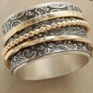 NW Unique Creative Geometric Line Band Ring.